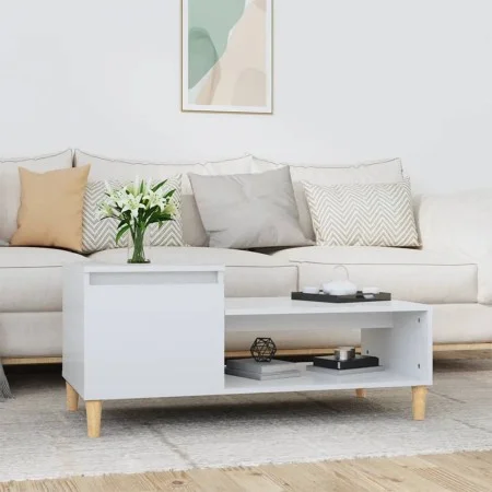 Couchtisch aus glänzend weißem Sperrholz, 100 x 50 x 45 cm von vidaXL, Couchtisch - Ref: Foro24-821126, Preis: 54,68 €, Rabat...
