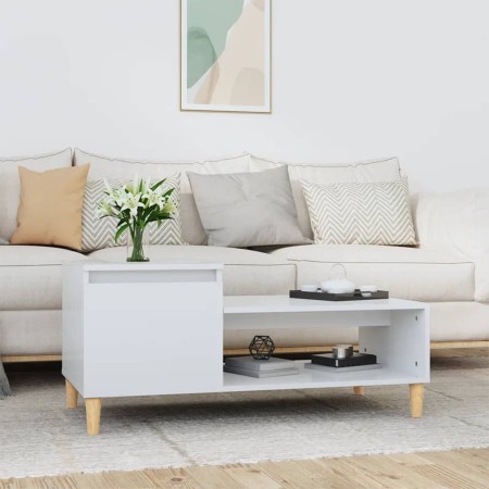 Couchtisch aus glänzend weißem Sperrholz, 100 x 50 x 45 cm von vidaXL, Couchtisch - Ref: Foro24-821126, Preis: 54,68 €, Rabat...