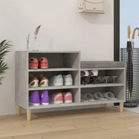 Mueble zapatero madera contrachapada gris hormigón 102x36x60 cm by vidaXL, Shoe racks and shoe organizers - Ref: Foro24-81972...