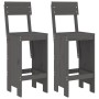 Set de mesa y taburetes altos jardín 3 piezas madera pino gris