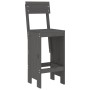 Set de mesa y taburetes altos jardín 3 piezas madera pino gris