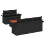 Conjunto de sofá de jardín 6 pcs Negro Poliratán