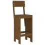 Mesa y taburetes altos de jardín 5 pzas madera pino marrón miel