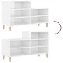 Mueble zapatero madera contrachapada blanco brillo 102x36x60 cm de vidaXL, Zapateros y organizadores de calzado - Ref: Foro24...