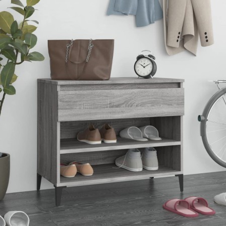 Sonoma gray plywood shoe cabinet 70x36x60 cm by vidaXL, Shoe racks and shoe organizers - Ref: Foro24-819770, Price: 47,09 €, ...