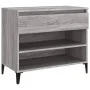 Mueble zapatero madera contrachapada gris Sonoma 70x36x60 cm de vidaXL, Zapateros y organizadores de calzado - Ref: Foro24-81...