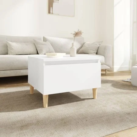 Mesa auxiliar de madera contrachapada blanco 50x46x35 cm de vidaXL, Mesas auxiliares - Ref: Foro24-819500, Precio: 46,26 €, D...