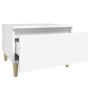 Mesa auxiliar de madera contrachapada blanco 50x46x35 cm