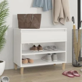 Glossy white plywood shoe cabinet 70x36x60 cm by vidaXL, Shoe racks and shoe organizers - Ref: Foro24-819758, Price: 52,93 €,...