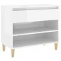 Glossy white plywood shoe cabinet 70x36x60 cm by vidaXL, Shoe racks and shoe organizers - Ref: Foro24-819758, Price: 53,18 €,...