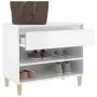 Glossy white plywood shoe cabinet 70x36x60 cm by vidaXL, Shoe racks and shoe organizers - Ref: Foro24-819758, Price: 53,18 €,...