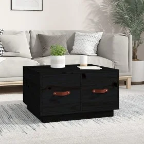 Couchtisch aus massivem schwarzem Kiefernholz, 60 x 53 x 35 cm von vidaXL, Couchtisch - Ref: Foro24-820970, Preis: 68,35 €, R...