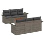 Conjunto de sofá de jardín 7 pcs Gris Poliratán