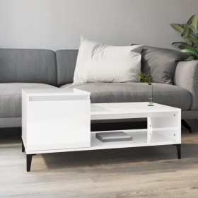 Couchtisch aus glänzend weißem Sperrholz, 100 x 50 x 45 cm von vidaXL, Couchtisch - Ref: Foro24-821134, Preis: 49,21 €, Rabat...