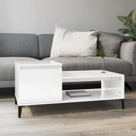Couchtisch aus glänzend weißem Sperrholz, 100 x 50 x 45 cm von vidaXL, Couchtisch - Ref: Foro24-821134, Preis: 49,21 €, Rabat...