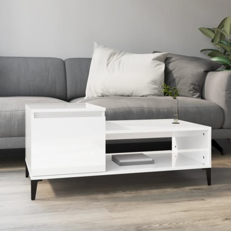 Couchtisch aus glänzend weißem Sperrholz, 100 x 50 x 45 cm von vidaXL, Couchtisch - Ref: Foro24-821134, Preis: 49,21 €, Rabat...