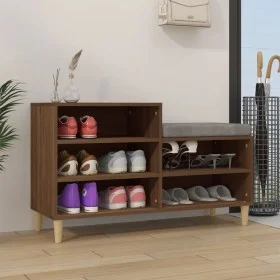 Plywood oak brown shoe cabinet 102x36x60 cm by vidaXL, Shoe racks and shoe organizers - Ref: Foro24-819731, Price: 59,12 €, D...