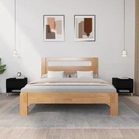 Mesitas de noche 2 uds contrachapada negro 50x46x50 cm de vidaXL, Mesitas de noche - Ref: Foro24-819535, Precio: 63,60 €, Des...