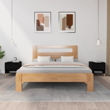 Mesitas de noche 2 uds contrachapada negro 50x46x50 cm de vidaXL, Mesitas de noche - Ref: Foro24-819535, Precio: 64,07 €, Des...