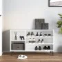 Mueble zapatero madera contrachapada blanco brillo 102x36x60 cm de vidaXL, Zapateros y organizadores de calzado - Ref: Foro24...