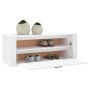 Wandschuhregal aus weißem Sperrholz 100x35x38 cm von vidaXL, Schuhregale und Schuhorganisatoren - Ref: Foro24-821020, Preis: ...