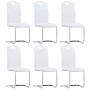 Cantilever dining chairs 6 units white synthetic leather by vidaXL, dining chairs - Ref: Foro24-278835, Price: 453,45 €, Disc...