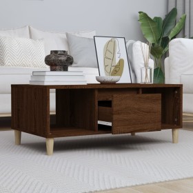 Mesa de centro madera contrachapada marrón roble 90x50x36,5 cm de vidaXL, Mesas de centro - Ref: Foro24-821067, Precio: 46,48...
