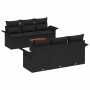 Conjunto de sofá de jardín 7 pcs Negro Poliratán