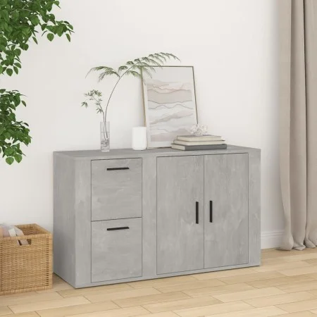 Aparador de madera contrachapada gris hormigón 100x33x59,5 cm de vidaXL, Aparadores - Ref: Foro24-821000, Precio: 106,46 €, D...
