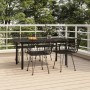 Juego de comedor de jardín 5 piezas ratán sintético negro