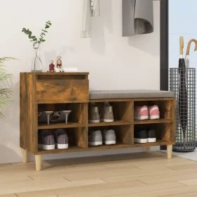 Mueble zapatero madera contrachapada roble ahumado 102x36x60 cm by vidaXL, Shoe racks and shoe organizers - Ref: Foro24-82120...