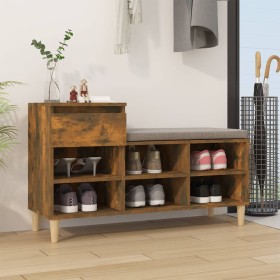 Schuhschrank aus geräucherter Eichen-Sperrholzplatte, 102x36x60 cm. von vidaXL, Schuhregale und Schuhorganisatoren - Ref: For...