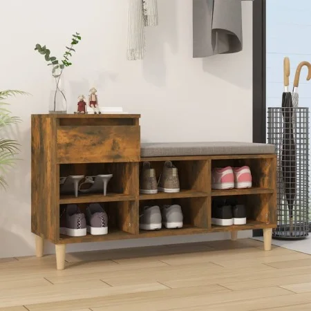 Mueble zapatero madera contrachapada roble ahumado 102x36x60 cm by vidaXL, Shoe racks and shoe organizers - Ref: Foro24-82120...