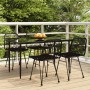 Juego de comedor de jardín 5 piezas ratán sintético negro