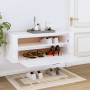 Mueble zapatero pared contrachapada blanco brillo 100x35x38 cm de vidaXL, Zapateros y organizadores de calzado - Ref: Foro24-...