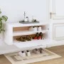 Mueble zapatero pared contrachapada blanco brillo 100x35x38 cm by vidaXL, Shoe racks and shoe organizers - Ref: Foro24-821022...