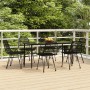 Juego de comedor de jardín 7 piezas ratán sintético negro