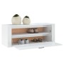 Mueble zapatero pared contrachapada blanco brillo 100x35x38 cm de vidaXL, Zapateros y organizadores de calzado - Ref: Foro24-...