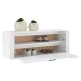 Mueble zapatero pared contrachapada blanco brillo 100x35x38 cm by vidaXL, Shoe racks and shoe organizers - Ref: Foro24-821022...