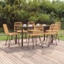 Juego de comedor de jardín 7 piezas ratán sintético
