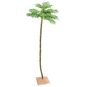 Palmera artificial con 192 LED blanco cálido 300 cm