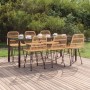 Juego de comedor de jardín 7 piezas ratán sintético