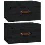 Wall bedside tables 2 pcs black 40x29.5x22 cm by vidaXL, Lockers and storage cabinets - Ref: Foro24-820995, Price: 55,07 €, D...