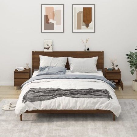 Nachttische 2 Einheiten braune Eiche 40x35x50 cm von vidaXL, Schließfächer und Lagerschränke - Ref: Foro24-821841, Preis: 66,...