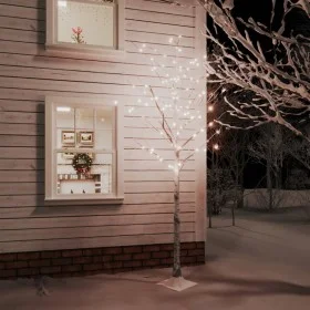 White artificial birch with 128 warm white LEDs 220 cm by vidaXL, Christmas trees - Ref: Foro24-345145, Price: 77,08 €, Disco...