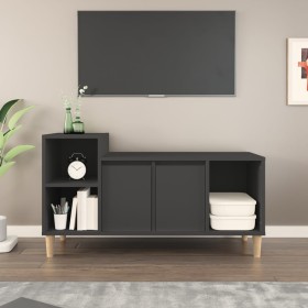 Mueble para TV madera contrachapada negro 100x35x55 cm