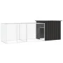 Anthracite galvanized steel chicken cage 300x91x100 cm by vidaXL, Cages and habitats for small animals - Ref: Foro24-3106452,...