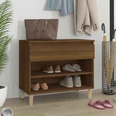 Schuhschrank aus braunem Eichenfurnierholz, 70x36x60 cm. von vidaXL, Schuhregale und Schuhorganisatoren - Ref: Foro24-819763,...