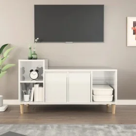 Hochglanzweißer TV-Schrank aus Sperrholz, 100 x 35 x 55 cm von vidaXL, TV-Möbel - Ref: Foro24-821174, Preis: 57,41 €, Rabatt: %