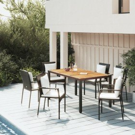 Set de muebles jardín 5 pzas con cojines ratán sintético negro en Conjuntos de jardín | Comprar online en Foro24